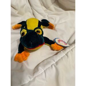 Yanco Plush Lizard – Green & Orange Velvet‑Style Salamander Toy